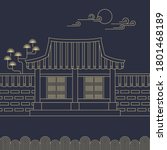 korean traditional house vector ... | Shutterstock .eps vector #1801468189