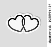 Linked Hearts Icon. Sticker...