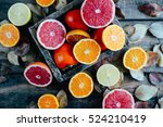 Fresh fruits. Mixed fruits background. Healthy eating, dieting. Background of healthy fresh fruits. Fruit salad - diet, healthy breakfast. pomegranate, persimmon, tangerine, banana, lemon