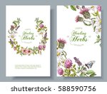 vector vertical wild flowers... | Shutterstock .eps vector #588590756