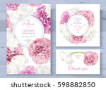 vector wedding invitations set... | Shutterstock .eps vector #598882850