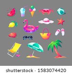 summer vacation vector set of... | Shutterstock .eps vector #1583074420
