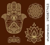 set of hamsa hand drawn symbol  ... | Shutterstock .eps vector #1903877413