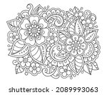 outline floral pattern in... | Shutterstock .eps vector #2089993063