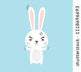 angry rabbit bunny vector...