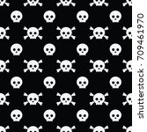 happy halloween pattern skull... | Shutterstock .eps vector #709461970