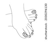 pedicure. women's legs. fingers.... | Shutterstock .eps vector #2030296130