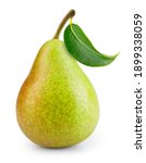 Pear isolated. one green pear...