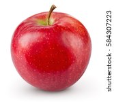 Free Image of Single whole apple on red | Freebie.Photography