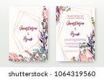 wedding invitation frame set ... | Shutterstock .eps vector #1064319560