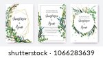 wedding invitation frame set ... | Shutterstock .eps vector #1066283639