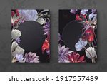 wedding invitation frame set ... | Shutterstock .eps vector #1917557489