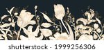 floral frame set  line flowers  ... | Shutterstock .eps vector #1999256306