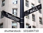 Broadway And Wall Street Signs  ...