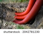 Corrugated Pipes Buried In The...