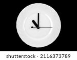 Lunch Time Clock. Plate With...