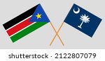 crossed flags of south sudan... | Shutterstock .eps vector #2122807079