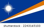 Republic of the Marshall Islands flag. Official colors. Correct proportion. Vector illustration