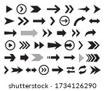 arrows set of black flat icons  ... | Shutterstock .eps vector #1734126290