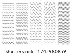 set of wavy  curvy and zigzag   ... | Shutterstock .eps vector #1745980859