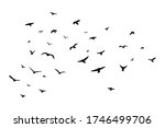 a flock of flying birds. vector ... | Shutterstock .eps vector #1746499706