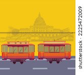 Kolkata tram beautiful vector illustration