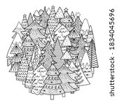 Christmas Trees Circle Shape...