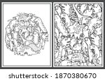 coloring pages set with cute... | Shutterstock .eps vector #1870380670