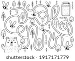 black and white maze game for... | Shutterstock .eps vector #1917171779