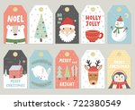 christmas tags cute collection. ... | Shutterstock .eps vector #722380549