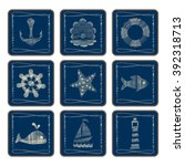 icon set with a nautical theme  ... | Shutterstock .eps vector #392318713