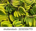 Small photo of Unclear background of green banana in the store. Unclear banana background.