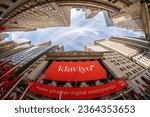 Small photo of New York NY USA-September 20, 2023 The facade of the New York Stock Exchange is decorated for the initial public offering of Klaviyo, an SaaS software automation developer