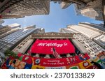 Small photo of New York NY USA-October 3, 2023 The facade of the New York Stock Exchange is decorated for the WK Kellogg Co. spun off from the Kellogg Co. which renamed itself Kellanova