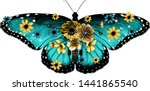 Blue Butterfly Decorated With...