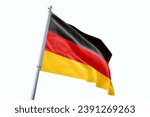 Waving flag of Germany in white background. Germany flag for independence day. The symbol of the state on wavy fabric.