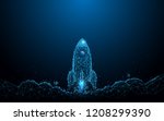 rocket launch. business startup ... | Shutterstock .eps vector #1208299390