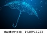 umbrella and rain binary code.... | Shutterstock .eps vector #1425918233