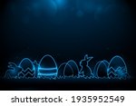 little bunny with decorated... | Shutterstock .eps vector #1935952549