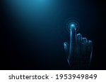 hand of touching futuristic... | Shutterstock .eps vector #1953949849