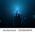 closeup hand touching or... | Shutterstock .eps vector #2033060693