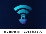wifi lock icon. network icon.... | Shutterstock .eps vector #2055568670