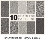 set of ten vector seamless... | Shutterstock .eps vector #390711019