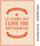 happy valentines day poster  | Shutterstock .eps vector #365981363