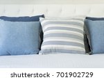 Beach Blue Bedroom With Pillow