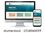 responsive website design with... | Shutterstock .eps vector #1518060059