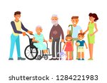 big family portrait including... | Shutterstock .eps vector #1284221983