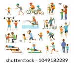 active family father and son... | Shutterstock .eps vector #1049182289
