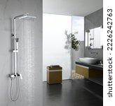 Luxury chromed shower in modern ...