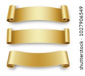 three holiday golden ribbons... | Shutterstock .eps vector #1027906549
